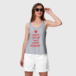 Женская майка хлопок Keep calm and love Russia - фото 2