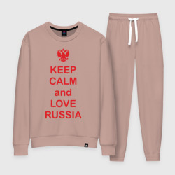 Женский костюм хлопок Keep calm and love Russia