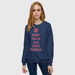 Женский свитшот хлопок Keep calm and love Russia - фото 2