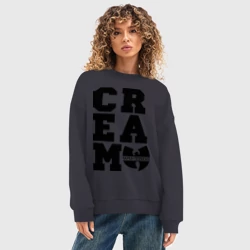 Женский свитшот oversize без начеса хлопок Wu tang clan - фото 2