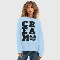 Женский свитшот oversize без начеса хлопок Wu tang clan - фото 2