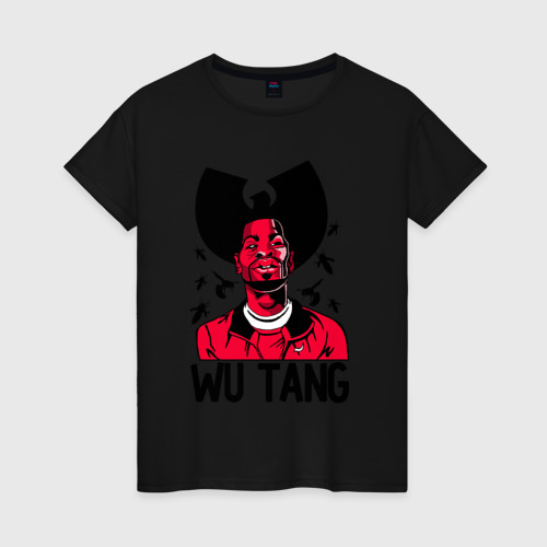 Женская футболка хлопок Wu tang clan, цвет черный