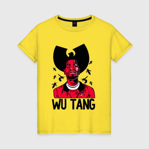 Женская футболка хлопок Wu tang clan, цвет желтый