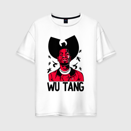 Женская футболка из хлопка оверсайз с принтом Wu tang clan, вид спереди №1