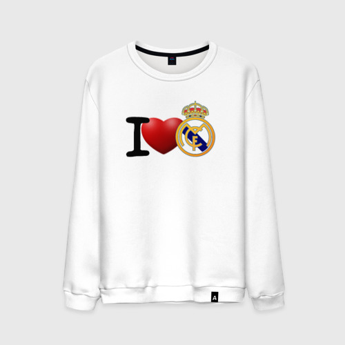 Мужской свитшот хлопок Love Real Madrid, цвет белый