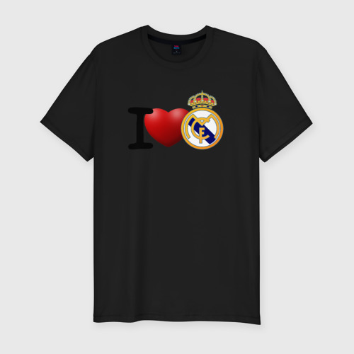 Мужская футболка хлопок Slim Love Real Madrid, цвет черный