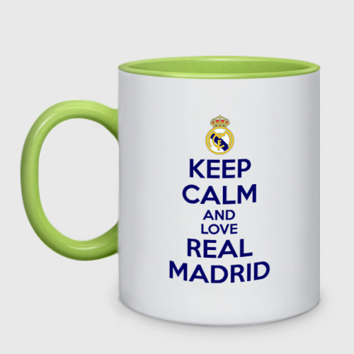 Кружка двухцветная Real Madrid, цвет белый + светло-зеленый