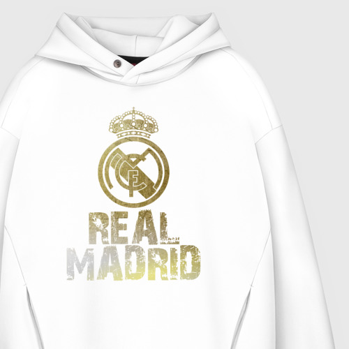 Мужское худи Oversize хлопок Real Madrid, цвет белый - фото 4