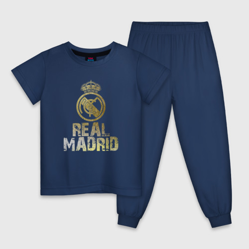 Детская пижама хлопок с принтом Real Madrid, вид спереди #2