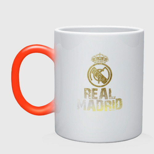 Кружка хамелеон Real Madrid, цвет белый + красный