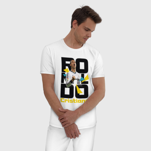 Мужская пижама хлопок Ronaldo, цвет белый - фото 3