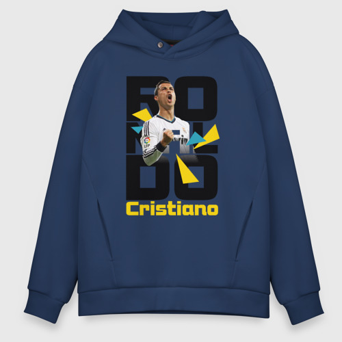 Мужское худи Oversize хлопок Ronaldo, цвет темно-синий