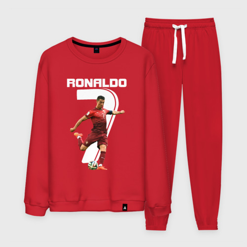 Мужской костюм хлопок с принтом Ronaldo, вид спереди #2