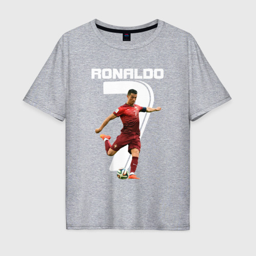 Мужская футболка хлопок Oversize с принтом Ronaldo, вид спереди #2