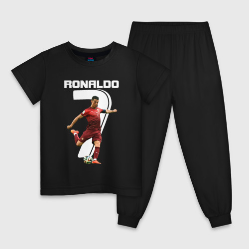 Детская пижама хлопок с принтом Ronaldo, вид спереди #2