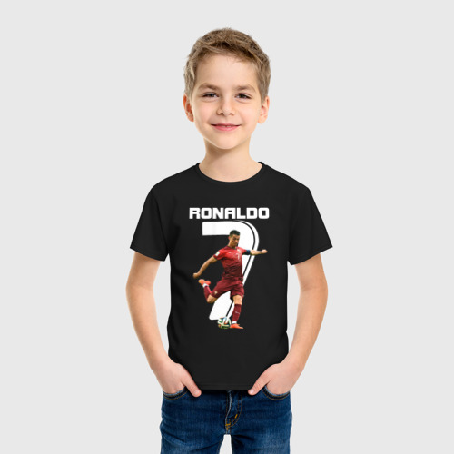 Детская футболка хлопок Ronaldo, цвет черный - фото 3