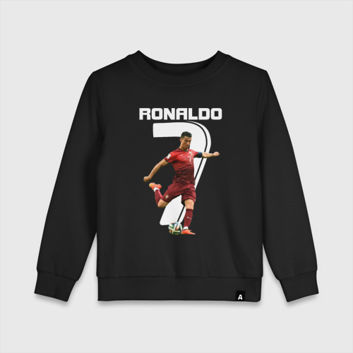 Детский свитшот хлопок с принтом Ronaldo, вид спереди #2