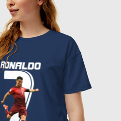 Женская футболка хлопок Oversize Ronaldo - фото 2