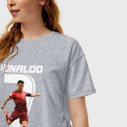 Женская футболка хлопок Oversize Ronaldo - фото 2