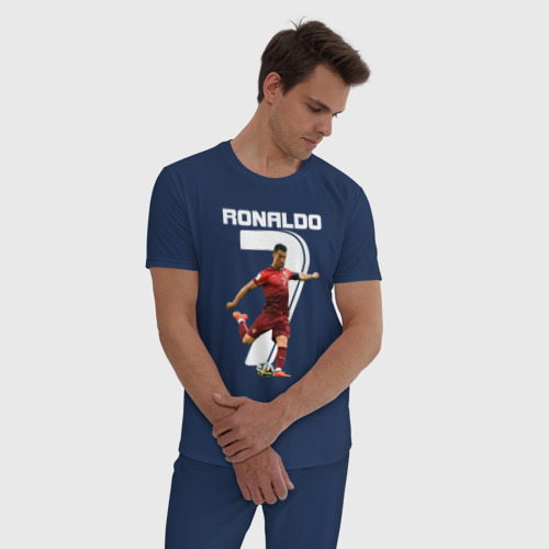Мужская пижама хлопок Ronaldo, цвет темно-синий - фото 3