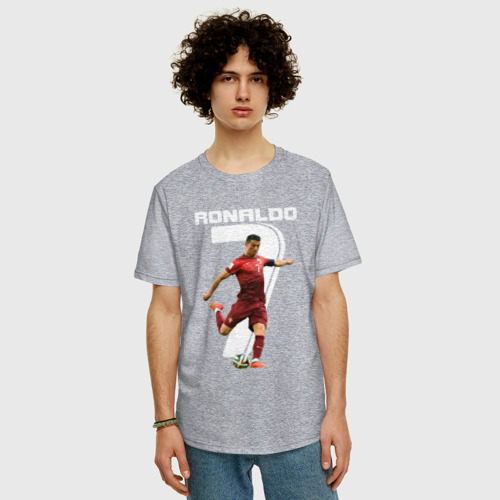 Мужская футболка хлопок Oversize с принтом Ronaldo, фото на моделе #1