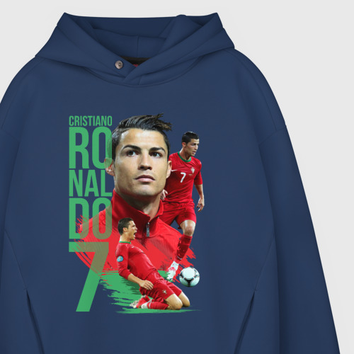 Мужское худи Oversize хлопок Ronaldo, цвет темно-синий - фото 4