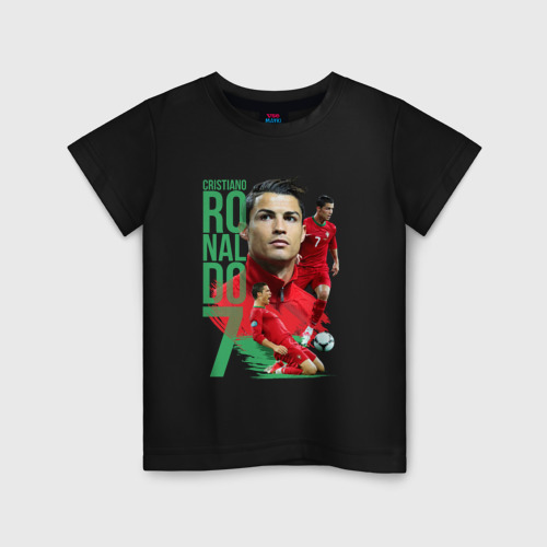 Детская футболка хлопок Ronaldo, цвет черный