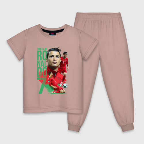 Детская пижама хлопок Ronaldo, цвет пыльно-розовый