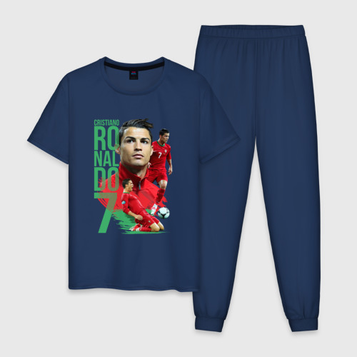 Мужская пижама хлопок Ronaldo, цвет темно-синий