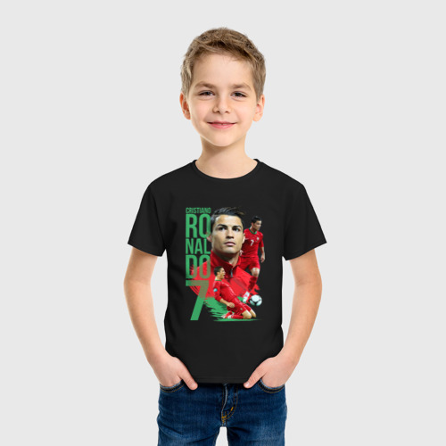 Детская футболка хлопок Ronaldo, цвет черный - фото 3