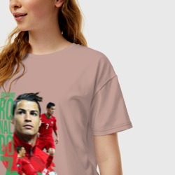 Женская футболка хлопок Oversize Ronaldo - фото 2