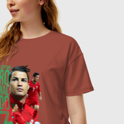 Женская футболка хлопок Oversize Ronaldo - фото 2