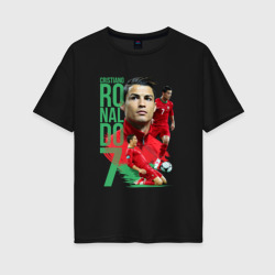 Ronaldo – Женская футболка хлопок Oversize с принтом купить со скидкой в -16%