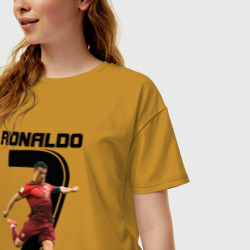 Женская футболка хлопок Oversize Ronaldo - фото 2