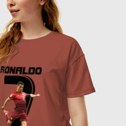 Женская футболка хлопок Oversize Ronaldo - фото 2