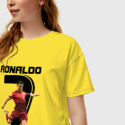 Женская футболка хлопок Oversize Ronaldo - фото 2