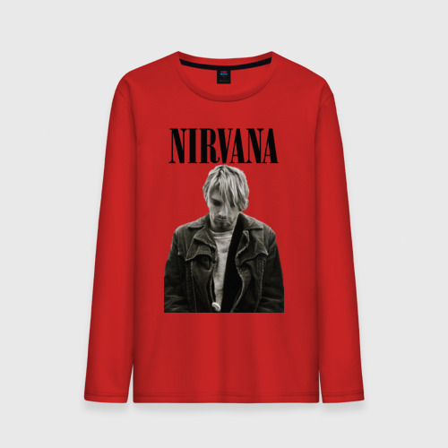 Мужской лонгслив хлопок Nirvana t-shirt, цвет красный