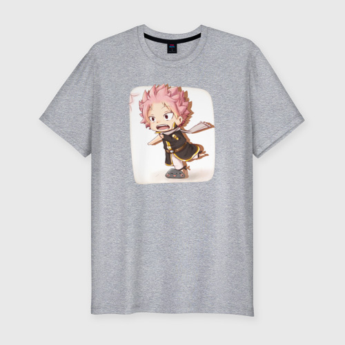 Мужская футболка хлопок Slim Chibi Natsu, цвет меланж