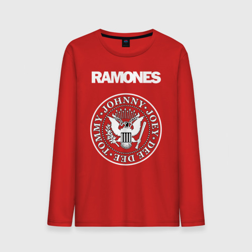 Мужской лонгслив хлопок Ramones, цвет красный