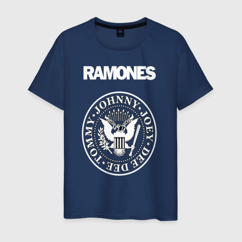 Мужская футболка из хлопка с принтом Ramones, вид спереди №1