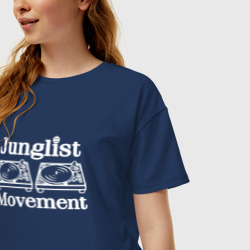 Женская футболка хлопок Oversize Junglist Movement - фото 2