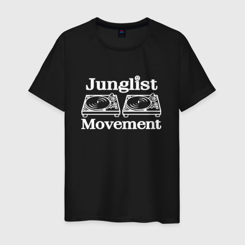 Мужская футболка хлопок Junglist Movement, цвет черный