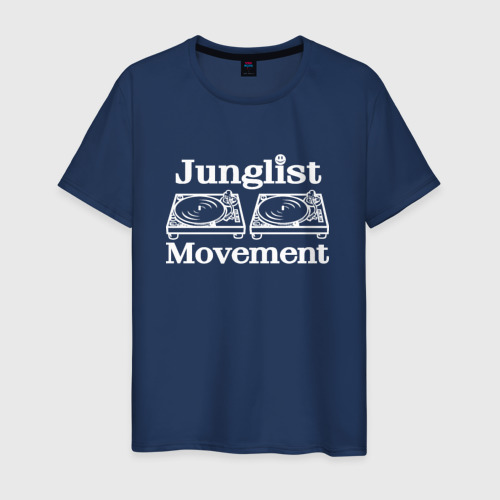 Мужская футболка хлопок Junglist Movement, цвет темно-синий
