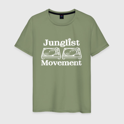 Мужская футболка хлопок Junglist Movement, цвет авокадо