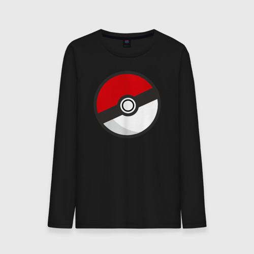 Мужской лонгслив хлопок Pokeball, цвет черный