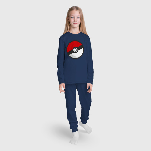 Детская пижама с лонгсливом хлопок Pokeball, цвет темно-синий - фото 5