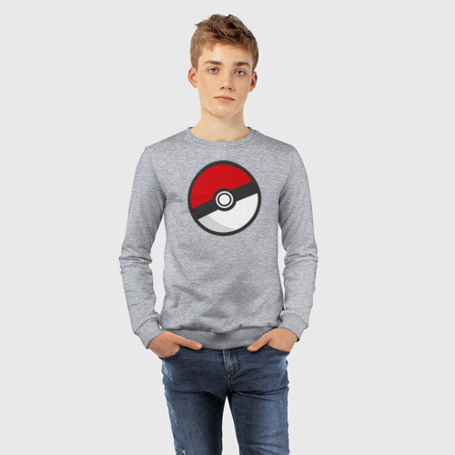 Детский свитшот хлопок Pokeball, цвет меланж - фото 7