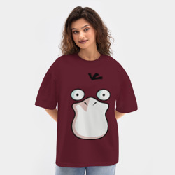 Женская футболка Oversize хлопок texturе Psyduck - фото 2