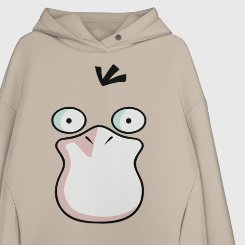 Женское худи Oversize хлопок Psyduck, цвет миндальный - фото 3