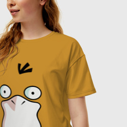 Женская футболка хлопок Oversize Psyduck - фото 2